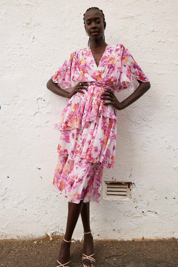 Geronia Dress - Pink Floral-Dresses-Womens Clothing-ESTHER & CO.