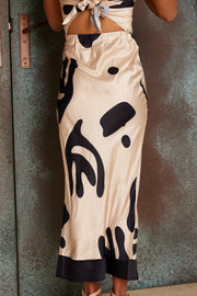 Gyana Skirt - Beige Print