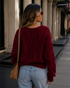 Hadi Knit in Wine — women's relaxed fit knit jumper, back view