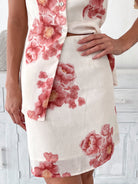 Women's cream floral A-line mini skirt by Esther & Co