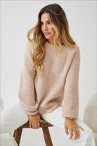 Harvie Knit in Cappuccino womens cappuccino knit jumper side view