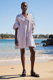 Hazelle Dress - Brown Stripe