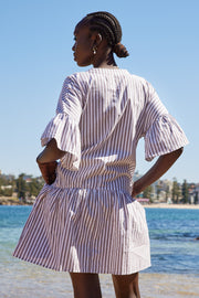 Hazelle Dress - Brown Stripe