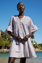Hazelle Dress - Brown Stripe