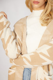 Hildena Cardigan - Beige Print
