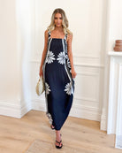 Holden Dress in Black Floral womens black and white floral maxi styled look