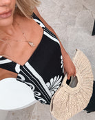 Holden Dress in Black Floral black floral sleeveless linen maxi back view