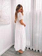 Iolana white smock midi dress, front view