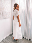 Iolana white smock midi dress, side view