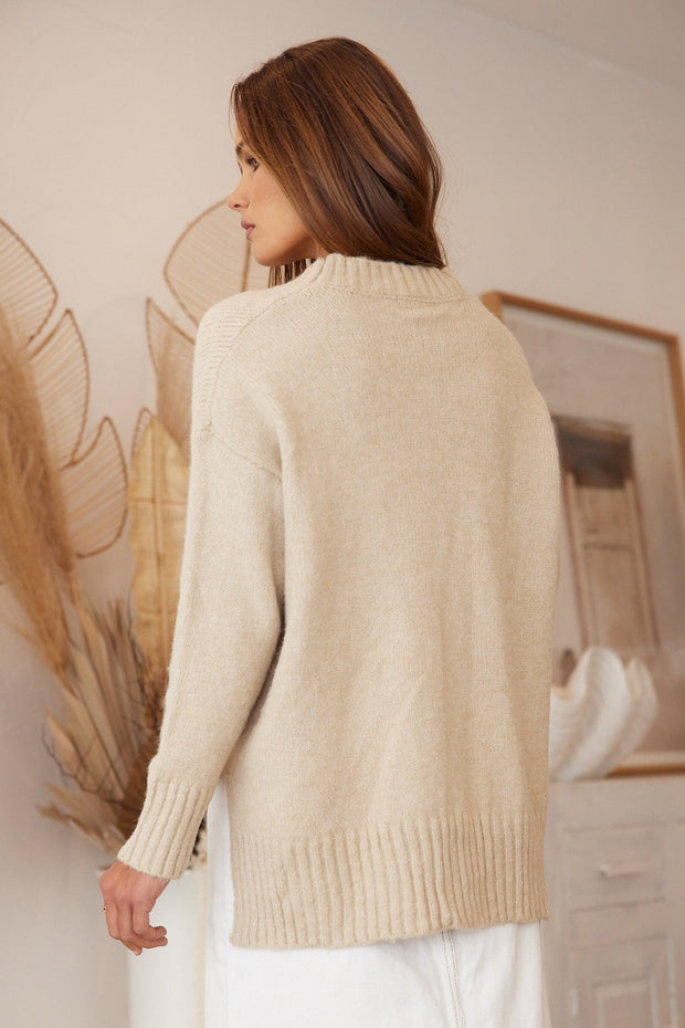 Jadyn Knit - Beige-Knitwear-Womens Clothing-ESTHER & CO.