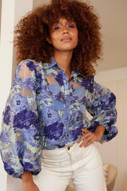 Janette Shirt - Blue Floral