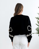 Junaelle Knit in Black Multi womens black bow knit jumper styled outfit