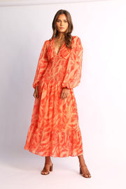 Jyra Dress - Orange Print