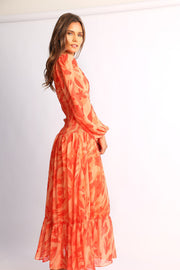 Jyra Dress - Orange Print