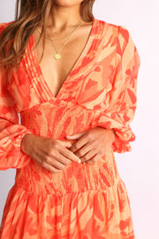 Jyra Dress - Orange Print