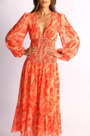 Jyra Dress - Orange Print