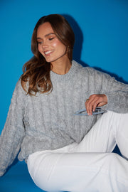 Kadey Knit - Grey-Knitwear-Womens Clothing-ESTHER & CO.