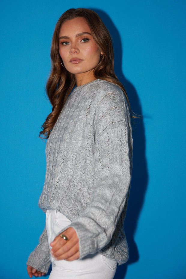 Kadey Knit - Grey-Knitwear-Womens Clothing-ESTHER & CO.
