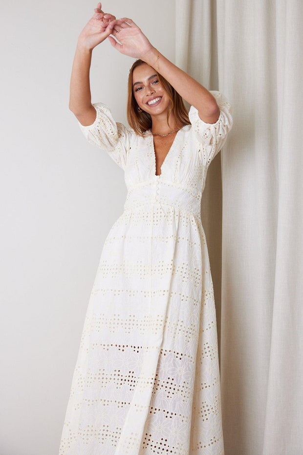 Kambree Dress - Cream-Dresses-Womens Clothing-ESTHER & CO.