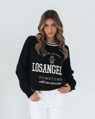 Kanoe black print wool blend knit jumper, detail view