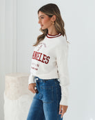 Kanoe Knit in Cream Print womens cream print knit back view