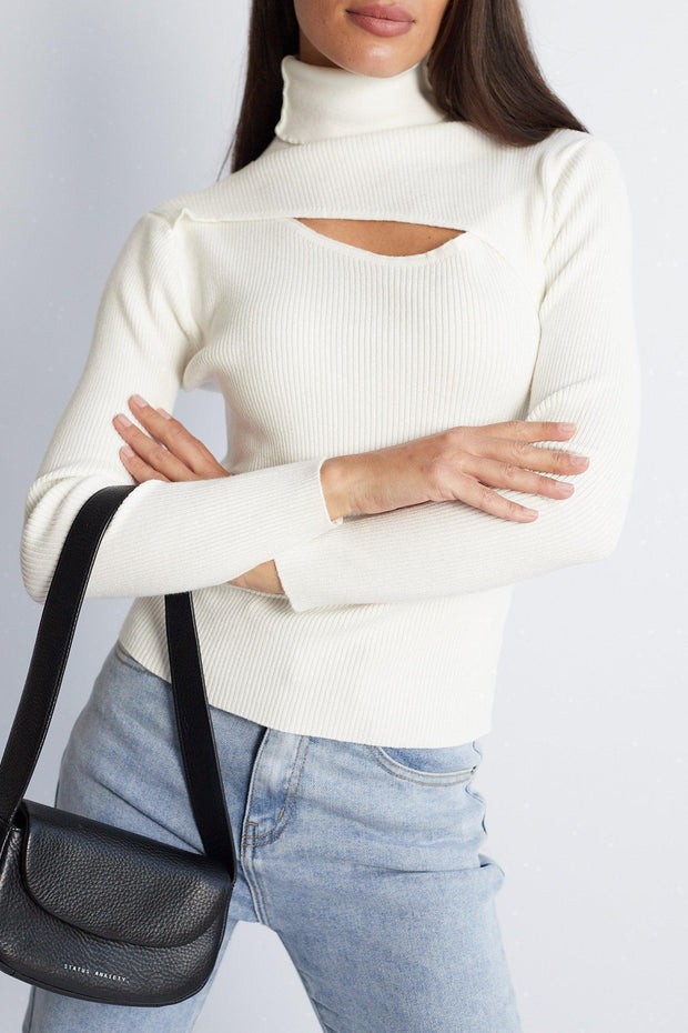 Keiran Knit Top - White-Knitwear-Womens Clothing-ESTHER & CO.