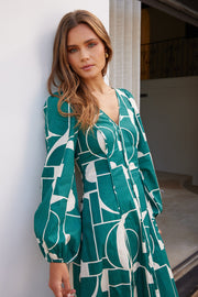 Kerzey Dress - Green Print