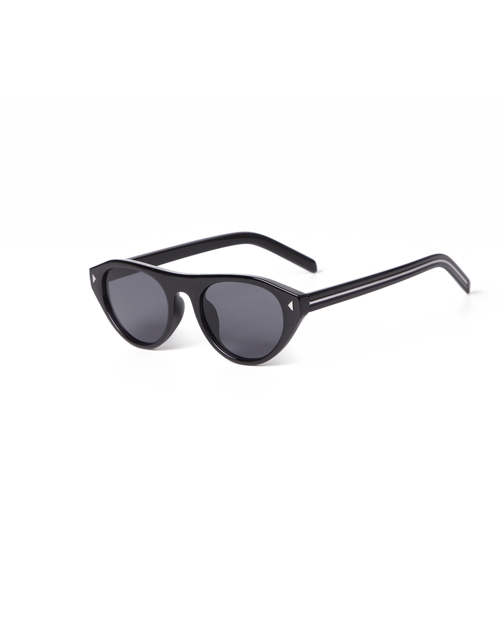 Kiwi Sunglasses in Black, women's glossy black acetate cat eye sunglasses by Esther & Co, view 3