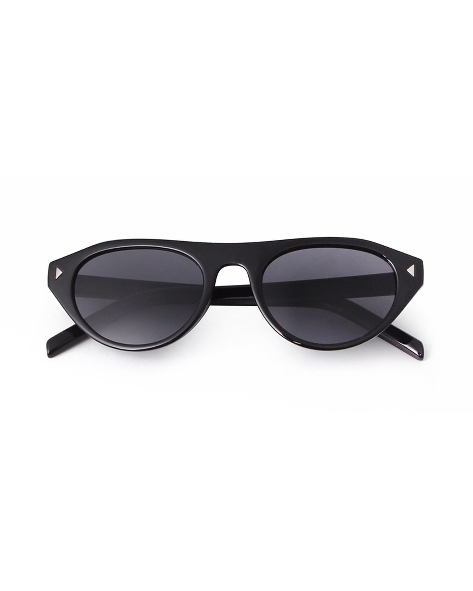 Kiwi Sunglasses in Black, women's glossy black acetate cat eye sunglasses by Esther & Co, view 4