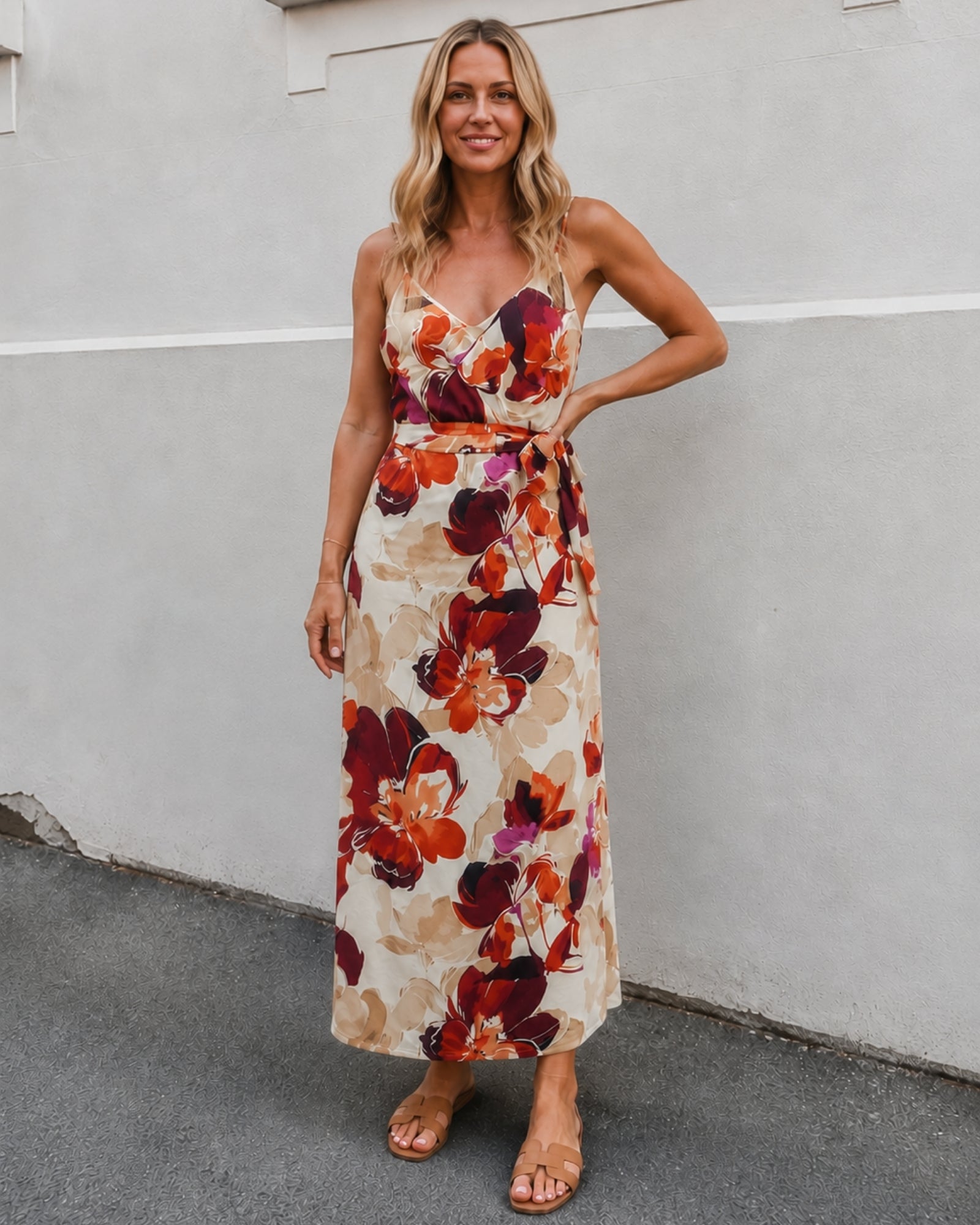Women's fawn floral dress, the Laguna Dress in Fawn Floral by Esther & Co