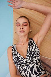 Laila Dress - Black Print-Dresses-Womens Clothing-ESTHER & CO.