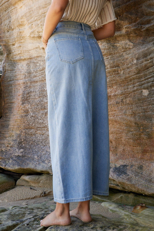 Larice Skirt - Blue Denim-Skirts-Womens Clothing-ESTHER & CO.
