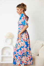 Latashia Dress - Cobalt Blossom
