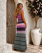 Women's printed knit maxi dress side view, the Letty Dress in Bohemian Waves by Esther & Co