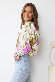 Lizza Shirt - Beige Floral