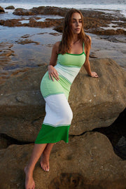 Magdalene Knit Dress - Green Print-Dresses-Womens Clothing-ESTHER & CO.