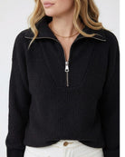 Merete Knit in Black womens black knit jumper styled outfit