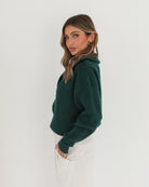 Merete Knit in Dark Green dark green knit with zip detail full length