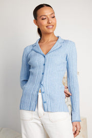 Mirae Knit Top - Blue-Tops-Womens Clothing-ESTHER & CO.