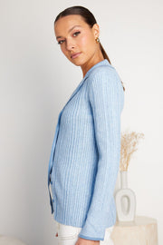 Mirae Knit Top - Blue-Tops-Womens Clothing-ESTHER & CO.