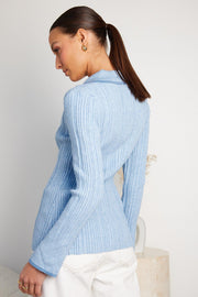 Mirae Knit Top - Blue-Tops-Womens Clothing-ESTHER & CO.