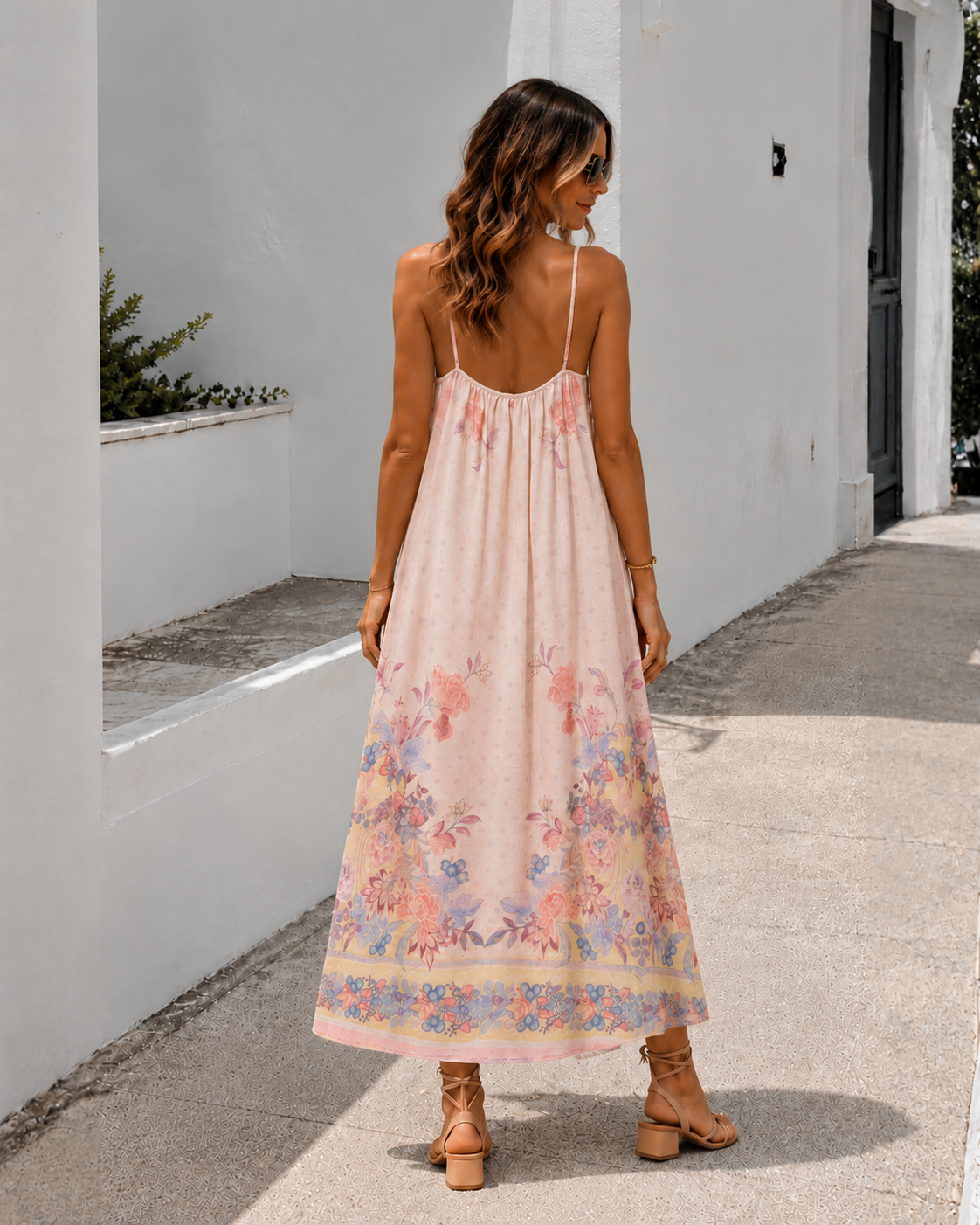 Morgaise Dress in Gypsy Rose, back view.