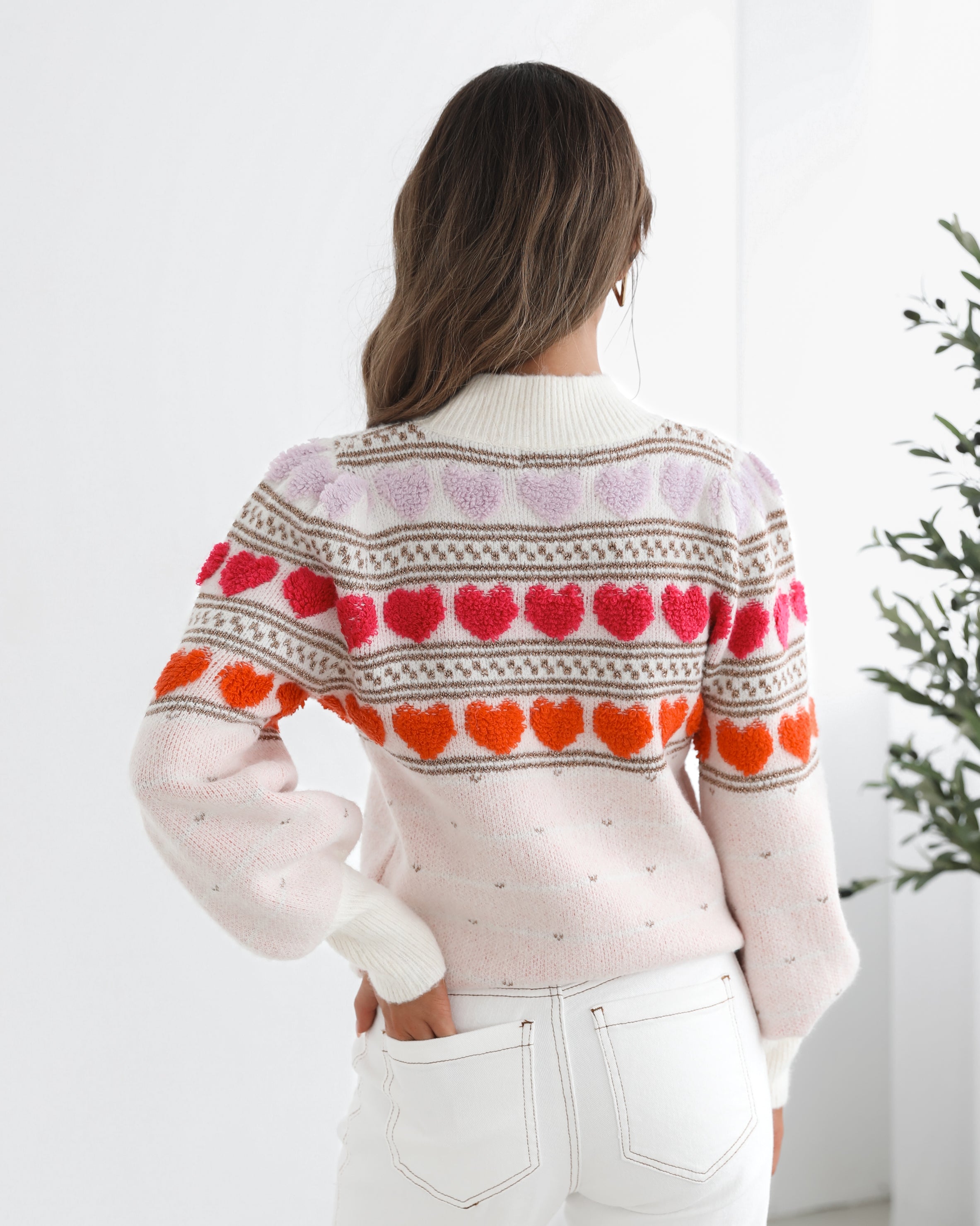 Naila multi print knit jumper, styled view