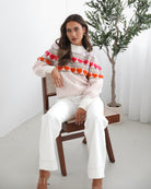 Naila multi print knit jumper, detail view