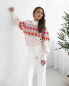 Naila multi print knit jumper, back view