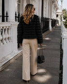 Ophelle Jacket in Black — women's fluffy teddy coat, front view