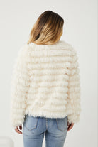 Ophelle Jacket in White white teddy coat full length view showing open front