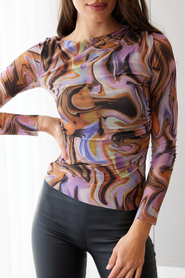 Orbelia Top - Multi Print-Tops-Womens Clothing-ESTHER & CO.