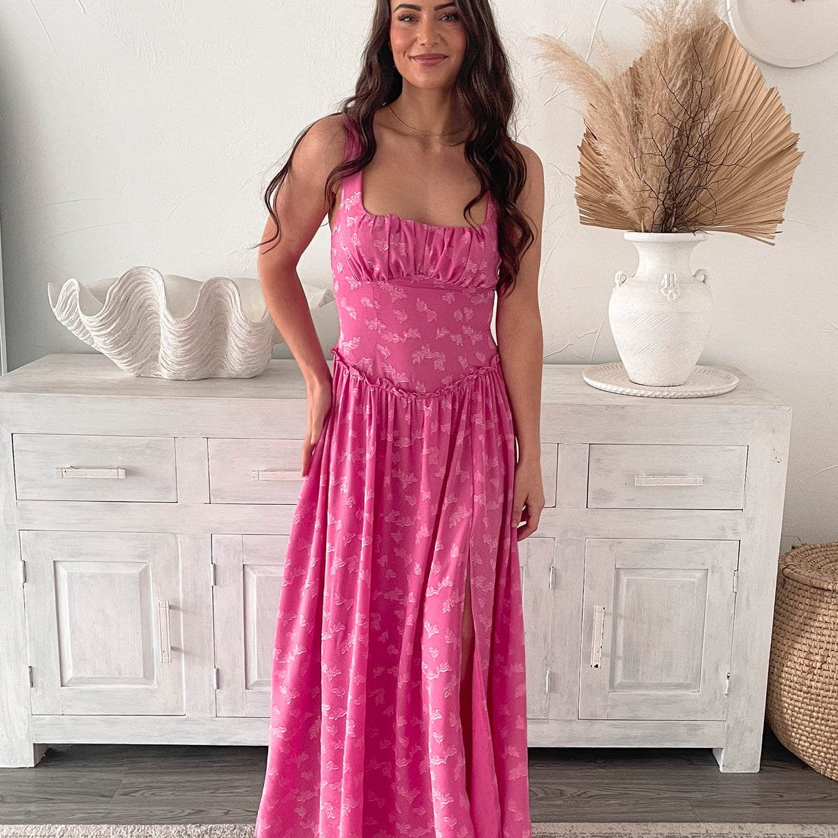 Esther & Co. Philene Dress Pink Print ESTHER & CO.