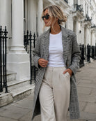 Women's printed longline coat, the Polaris Coat in Print by Esther & Co